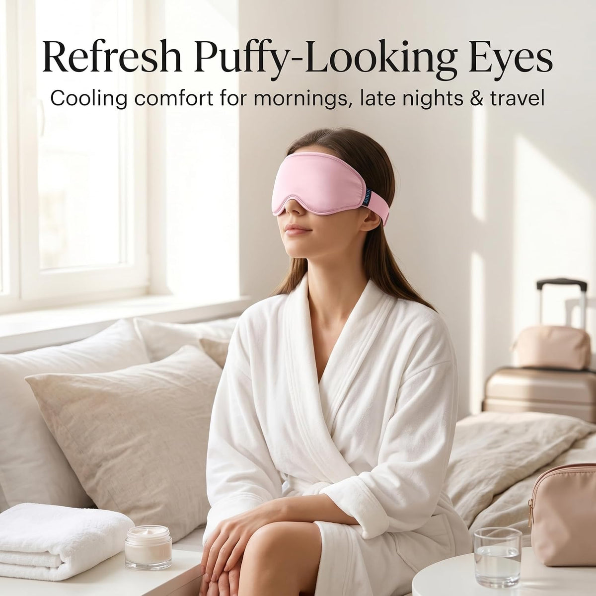 Cooling Eye Mask for Puffy Eyes: Fsa Eligible Items Hsa, Face Ice Eye Pack for Migraine After Surgery Relief - Reusable Cold Compress for Headaches Puffiness - Comfortable Weighted Fit Gel Sleep Mask