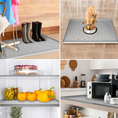 Waterproof Under Sink Mat 34" x 22", Silicone Mat Kitchen liner | BPA-Free Silicone Tray with Raised Lip Protect Cabinets from Leaks, Versatile Home Organizer for Bathroom, Pets, Boots, Floor