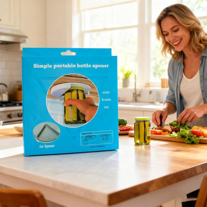 Jar Opener for Seniors & Arthritis - Under Cabinet Mount, Easy Grip for Weak Hands, Effortless Twist to Open Any Jar, Bottle & Lid, Rust-Proof Adjustable Opener