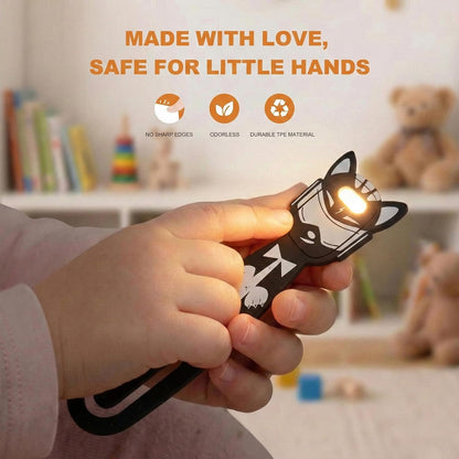 Rechargeable Kids Book Light, Cute Bookmark Reading Light for Kids, Dimmable Portable LED Book Light for Reading in Bed, Eye-Caring Bedtime Reading Lamp for Children & Travel, Brown