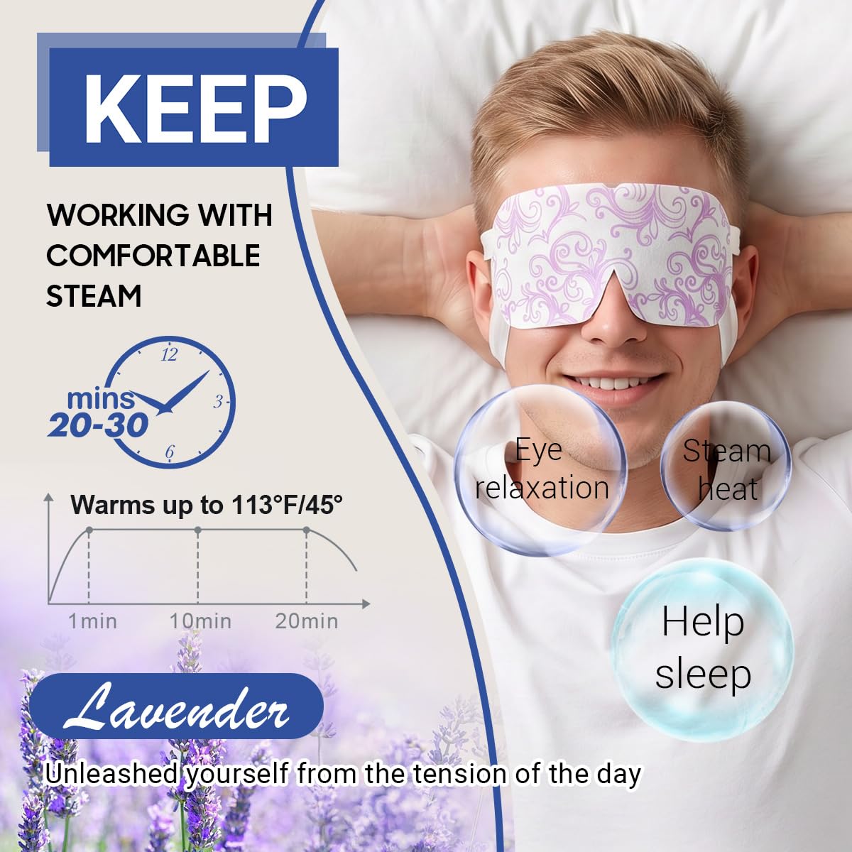 16 Packs Steam Eye Masks for Dry Eyes, Self Heating Warm Compress Unscented