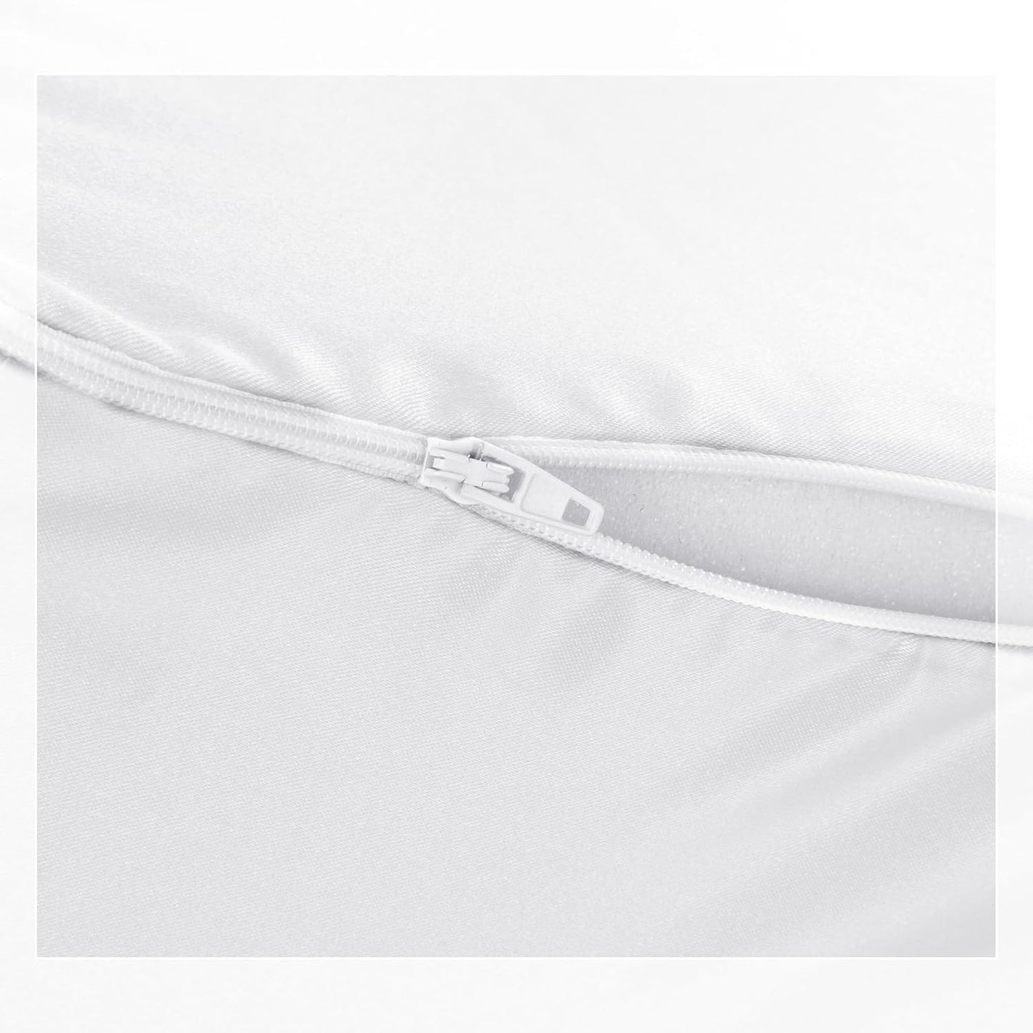 HOMBYS Satin Bed Wedge Pillow Cover Silky & Smooth Wedge Pillowcase 1 Pack 24x24x8, Soft & Breathable, Removable & Machine Washable-Zipper Design (Pillow Not Include), (Grey, 24"x24"x8")