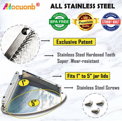 Moeuonb Under Cabinet Jar Opener for Seniors Lid Cap Opener for Weak Hands | Stainless Steel Jar Opener Tool, Under Counter Can Opener, One Handed Jar opener Effort-saving
