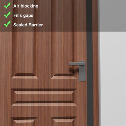 Elvone T-Shaped Weather Stripping Seal, Clear Silicone, 1.97 in x 20 ft | Flexible door seal strip covers door, window, and bathroom gaps; peel-and-stick design helps reduce drafts
