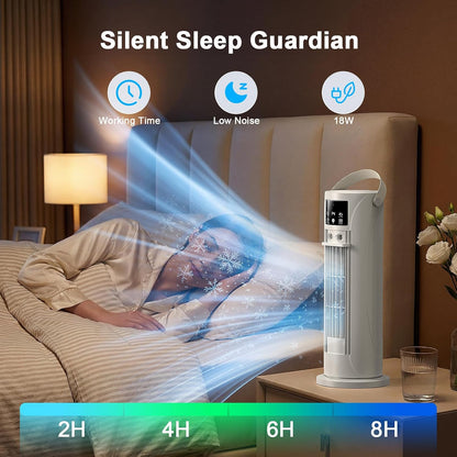 Portable Air Conditioners - 3 Speeds & Storm Mode & Mist Spray, Tower Cooling Fan with Timer, Evaporative Air Cooler 120° Oscillation for Home, Office, Bedroom - Portable AC Standing Fan (White)
