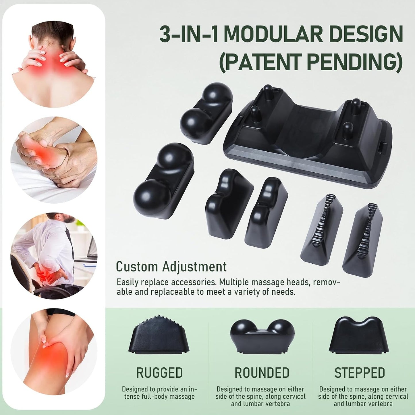 SBT Psoas Release Tool, 3-in-1 Manual Deep Tissue Trigger Point Massager Myofascial Release for Hip Flexor & Lower Back, Portable, Night Black