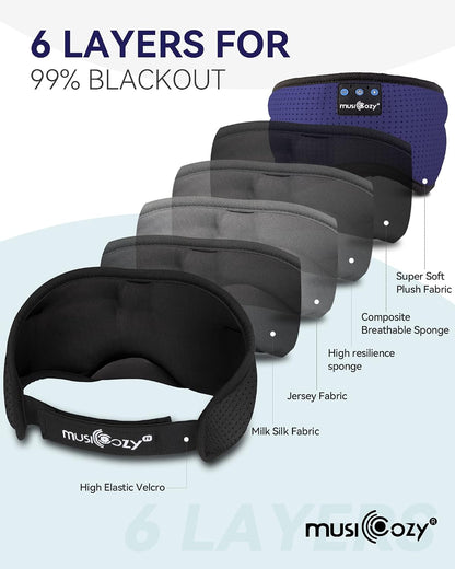 MUSICOZY Sleep Headphones Bluetooth 5.4 Sleep Mask with HD Sound