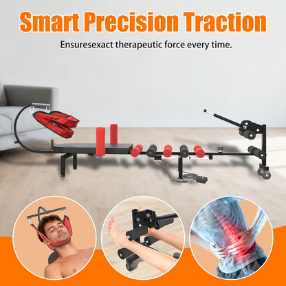 Professional Electric Traction Table, Spinal Cervical Decompression | Traction Bed for Spine Stretching, For Home Use, Back Pain Relief Device, Remote Control, Adjustable Settings