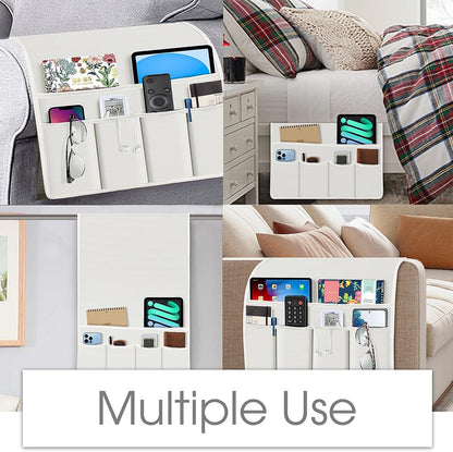 Joywell Remote Caddy Couch Remote Control Holder for Recliner Sofa Armrest Organizer Non Slip Arm Chair Caddie with 6 Pocket Storage for Magazine, Tablet, Phone, iPad, Black