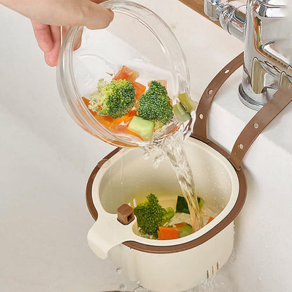Hanging Sink Drain Basket,2026 New Cactus Kitchen Sink Strainer Basket,Self-Cleaning Faucet Hanging Filter Basket, Multifunctional Kitchen Sink Strainer Press Automatic Dumping Basket，Green