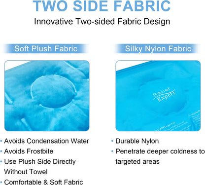 Relief Expert Knee Ice Pack Wrap Around Entire Knee, Large Ice Pack for Leg Soothing Discomfort, Reusable Ice Wraps with Cold Compress for Musclar Relaxation, Post-Workout Recovery,XL