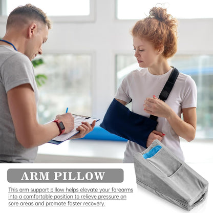 Buryeah Dark Gray Arm Elevation Pillow 2 Pocket, Plush Material