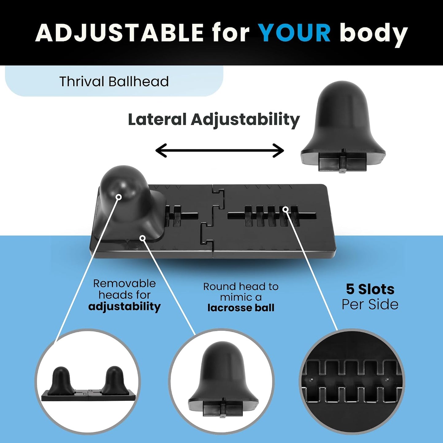 Arch Back Stretcher, Psoas Muscle Release Tool, Carbon Black | Fully Adjustable, Thrival App Compatible, Trigger Point Relief