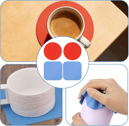 LUTER 4pcs Jar Opener Gripper Pad for Seniors with Weak Hands, Rubber | Multi-function Silicone Bottle Opener Lid Cap Rubber Gripper Pads Kitchen Coasters Gadgets, Light Blue, Green