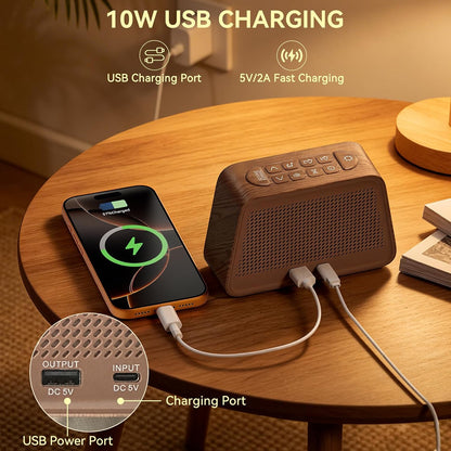 Vivilumens Alarm Clock with White Noise Machine Night Light for Bedroom