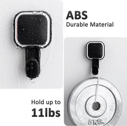 Razor Holder for Shower 2 Pack, Powerful Vacuum Suction Cup Hook for Towel, Loofah, Razor, Squeegee, Damage-Free Wall Shower Hook, Shaver Holder for Bathroom, Easy to Install and Reuse, Black