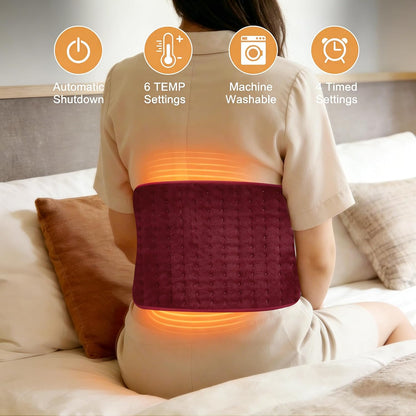 Electric Heating pad for Back Neck Shoulder Knee Arms Legs- Electric Heat Pads with 6 Heat Settings & Auto Shut Off Heat Heating Pad for Birthday Mother Father Girl Men Women