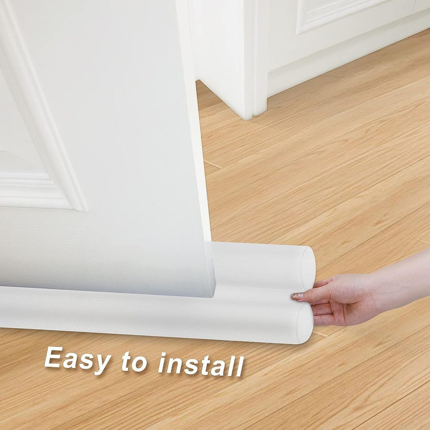 MAXTID Large Door Draft Stopper 30 Inch for Small Bedroom, Fits 1.7" Gaps | Small Size Bedroom Door, Fits 0.5 to 1.7" Gaps, White Under Door Draft Blocker, Seal Gap, Draft Guard for Bottom of Doors