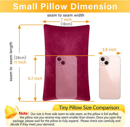 1 MIDDLE ONE 2 Pack Small Pillow, Memory Foam Mini Pillow 11 X 7 Inches for Travel, Sleeping, Nap and Neck, Knee, Lumbar Support, Tiny Cushion for Pet, Dogs (Grey)