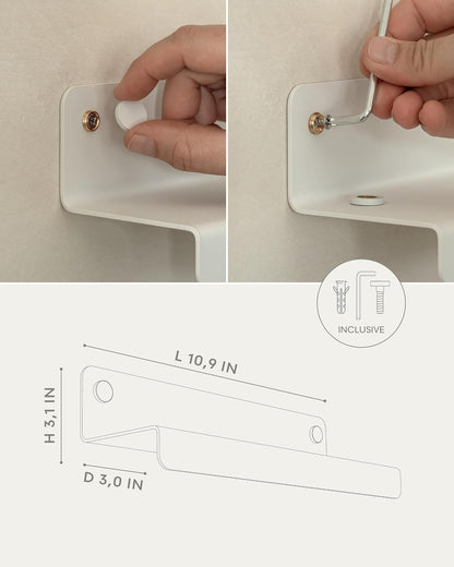 Kazai. Key Holder for Wall 'Holmsen' | Minimalist Key Hooks Design from Berlin | Modern Key Hanger with Metal Shelf | Key Hook Wall Mounted as Hallway Furniture | Sand Taupe