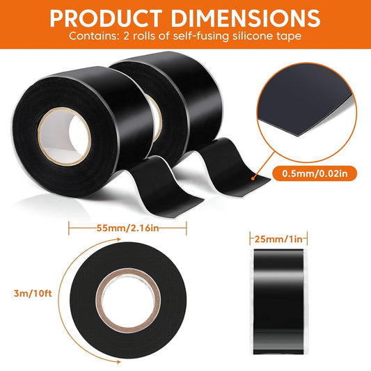 Self Fusing Silicone Tape for Plumbing Hose Repair, Waterproof Tape 10 Feet