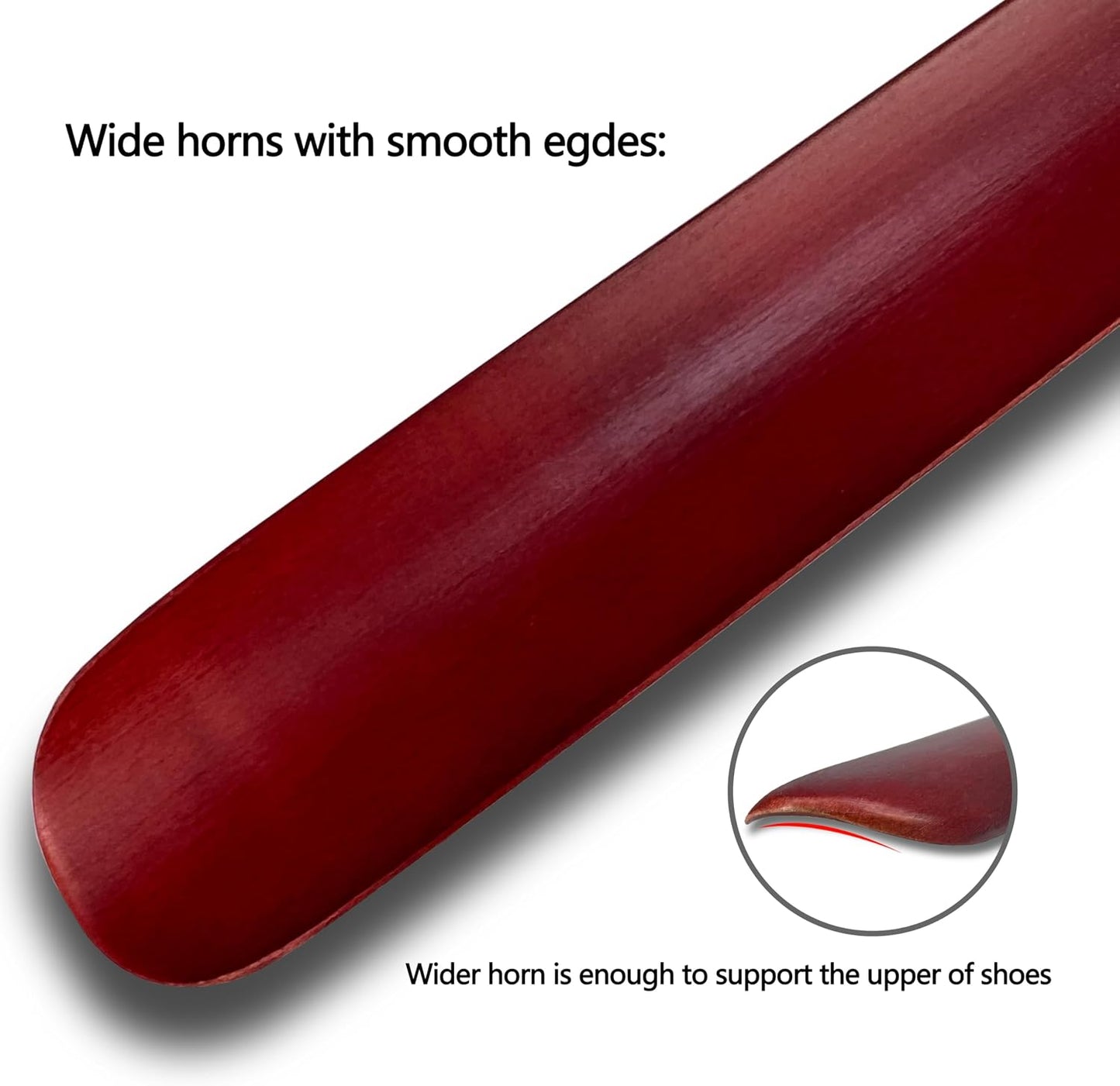 Luxdecor Long Handled Wooden Shoehorns-24in Wooden Long Handle Shoe Horn for Seinors Men Boot Jack Shoe Helper for Women