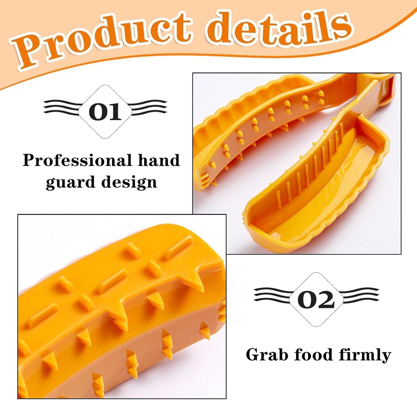 2 Pcs Food Slicer Hand Guard Professional Vegetable Grater Finger Guard Mandoline Holder for Kitchen(Yellow, Green)