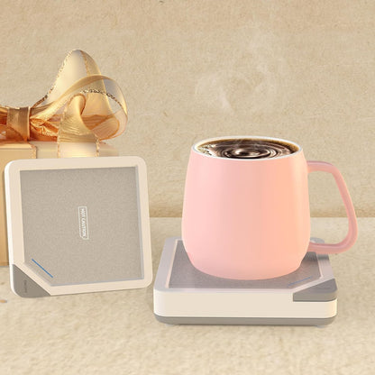 Coffee Mug Warmer Set: Coffee Warmer for Desk Auto Shut Off Candle Warmer Plate Electric Beverage Coffee Cup Warmer Heated Coffee Mug for Coffee,Tea, Milk Up to 131°F/55°C (Green)