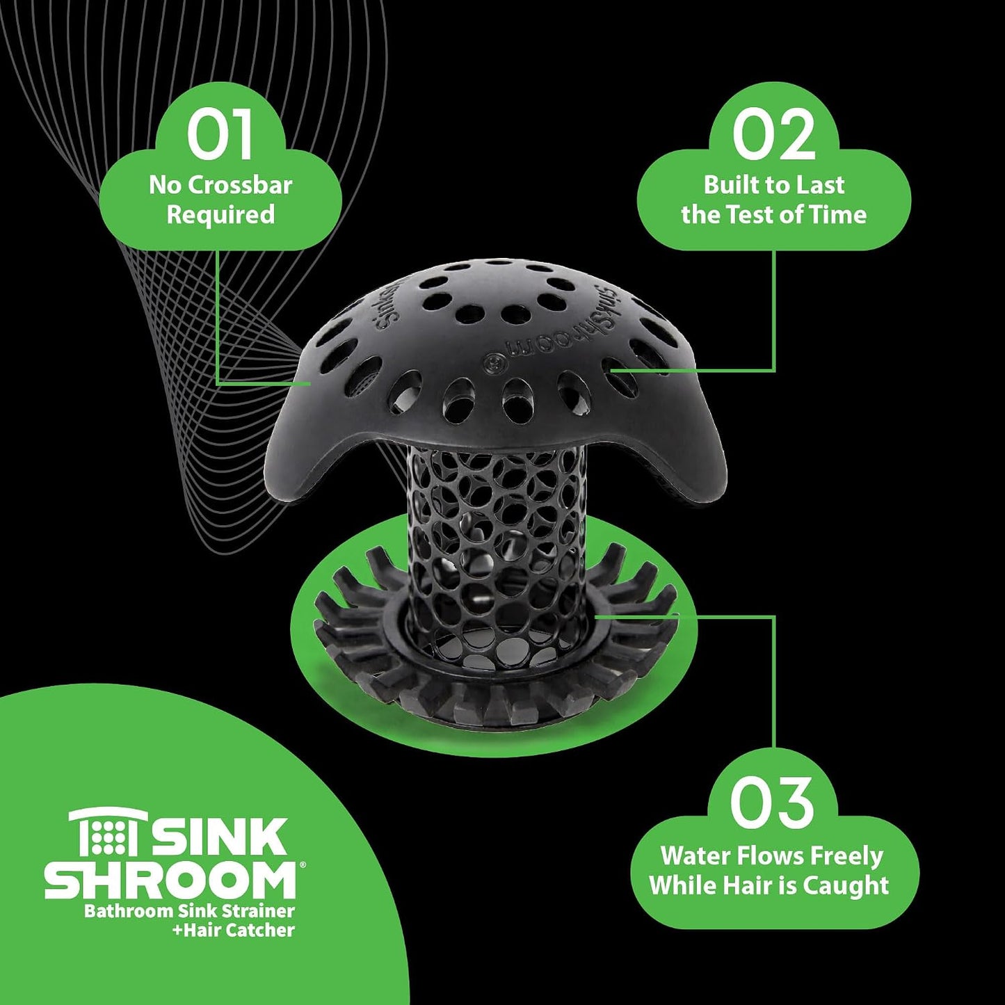 SinkShroom Ultra Revolutionary Bathroom Sink Drain Protector, Stainless Steel