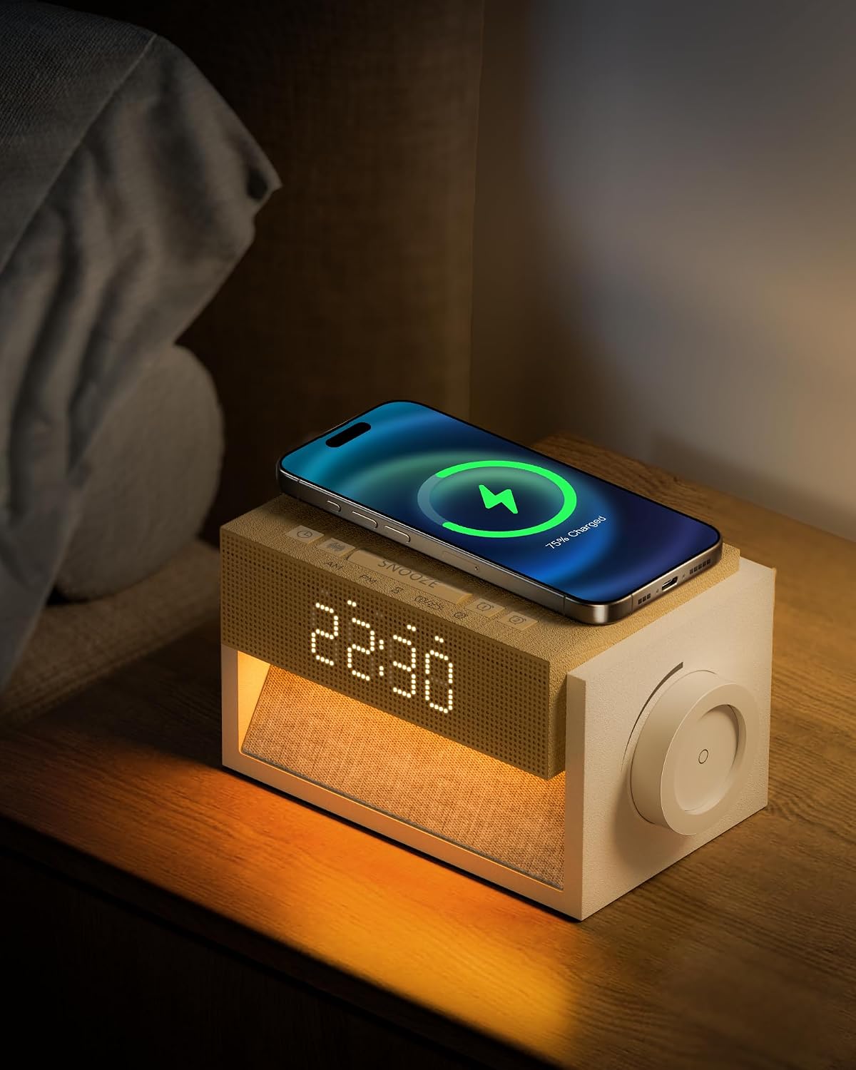 Sunrise Alarm Clock with Sound Machine, Wake Up Light & Wireless Charger