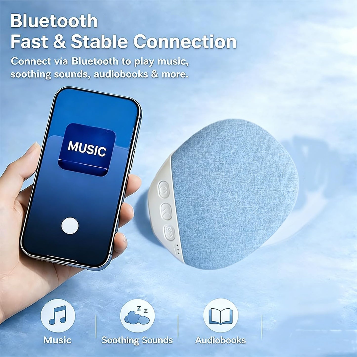 Bluetooth Sleep Speaker with White Noise, Pillow Speaker for Sleeping, Bluetooth 5.4, Auto-Off Timer Portable Under Pillow Sound Speaker