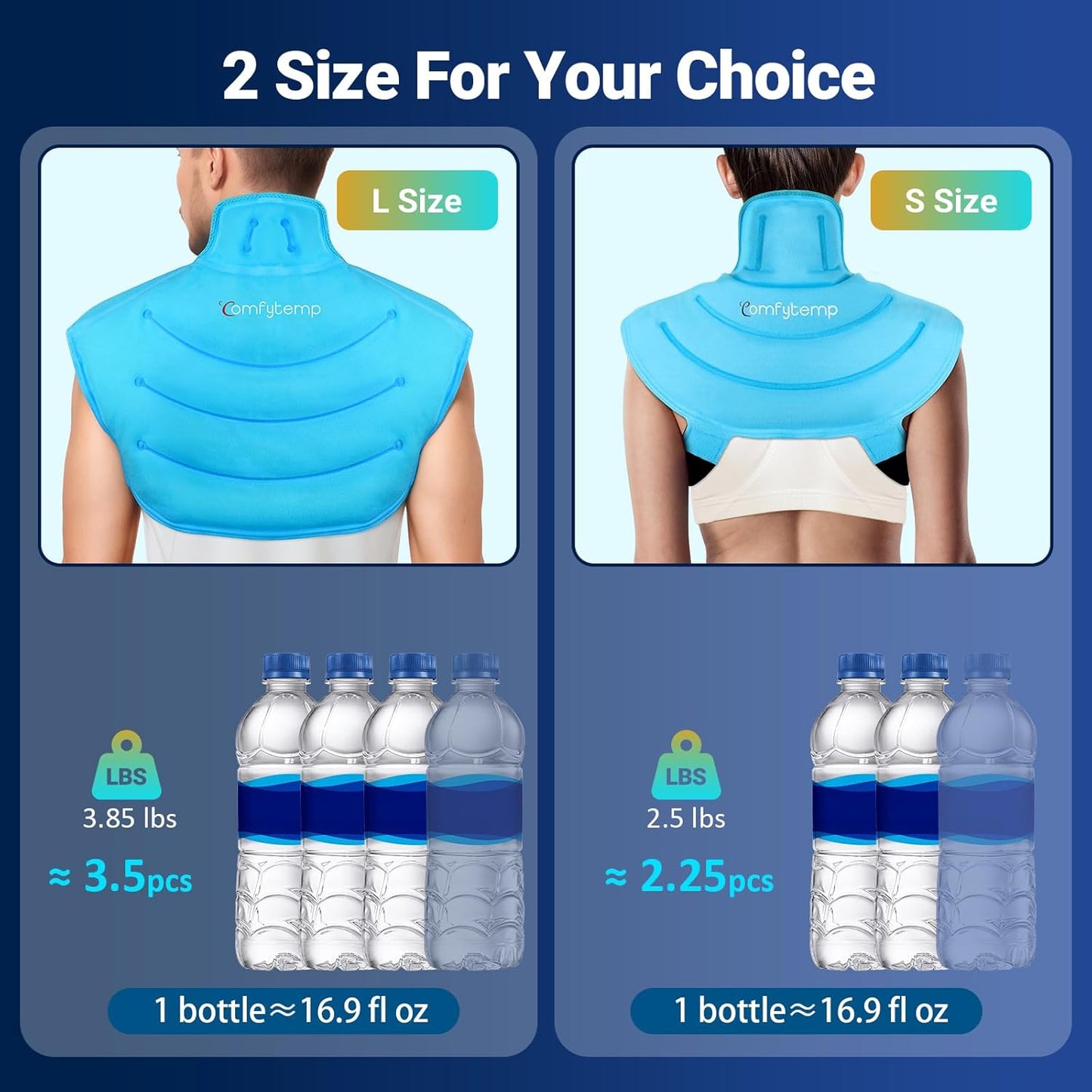 Comfytemp Large Ice Pack & for Neck Shoulders Upper Back Comfort, FSA Eligible HSA, Weighted Electric Heat Pad, Wearable Reusable Gel Ice Wrap