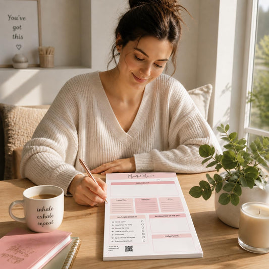 ADHD Daily Planner Notepad for Women – Brain Dump Pad, Mood Tracker & Self-Care Journal | Undated Productivity Planner for Neurodivergent Adults | 50 Tear-Off Sheets | Anxiety Relief