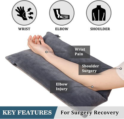 Arm Elevation Pillow Shredded Memory Foam Filled Arm Stabilizer Elevation Pillow for Swelling and Circulation Pain Relief for Shoulder Surgery and Leg Injury Washable Cover