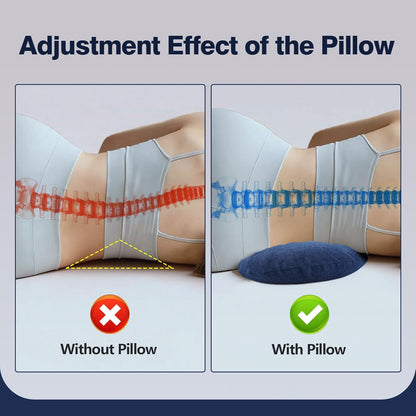 COMFYTHERA Lumbar Support Pillow for Sleeping Memory Foam Lumbar Support Cushion for Lower Back Pain Relief, Back Support Bed Pillow Waist Support (Dark Grey, Large)