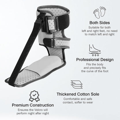 Upgraded Plantar Fasciitis Night Splint,Plantar Fasciitis Relief | Adjustable Straps,Supportive Foot Braces with Arch Cushion for Achilles Tendonitis, Heel Spur Pain Relief Day,Night (Black)