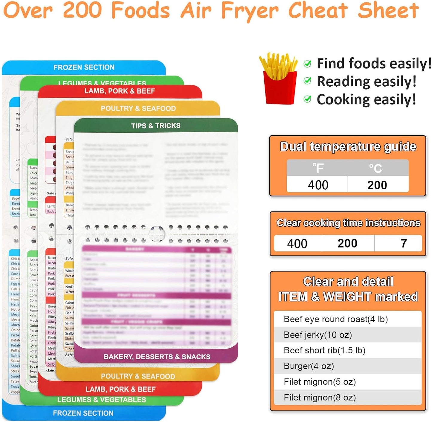 2Pcs Air Fryer Silicone Liners with Magnetic Cheat Sheet, 8-10 QT, Grey | 2 Pack, Reusable, Replacement Basket Bowl, Collapsible Baking Tray, Air Fryer Accessories