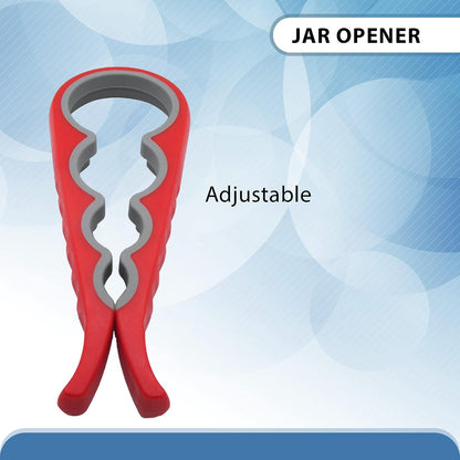 Gadgetime USA 4 in 1 Jar and Bottle Opener -(2 pack) Non-slip, Kitchen tool - Easy to Use Multifunctional for Weak Hands Seniors, or Arthritis - (Blue and Red)