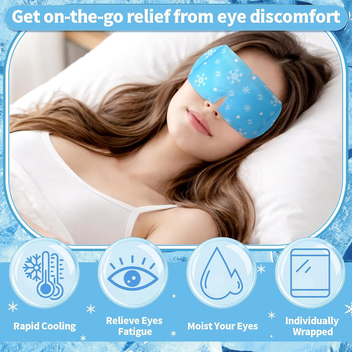 Newcotte 18 Pack Cooling Gel Eye Masks Mint Scented Hydrogel Patches
