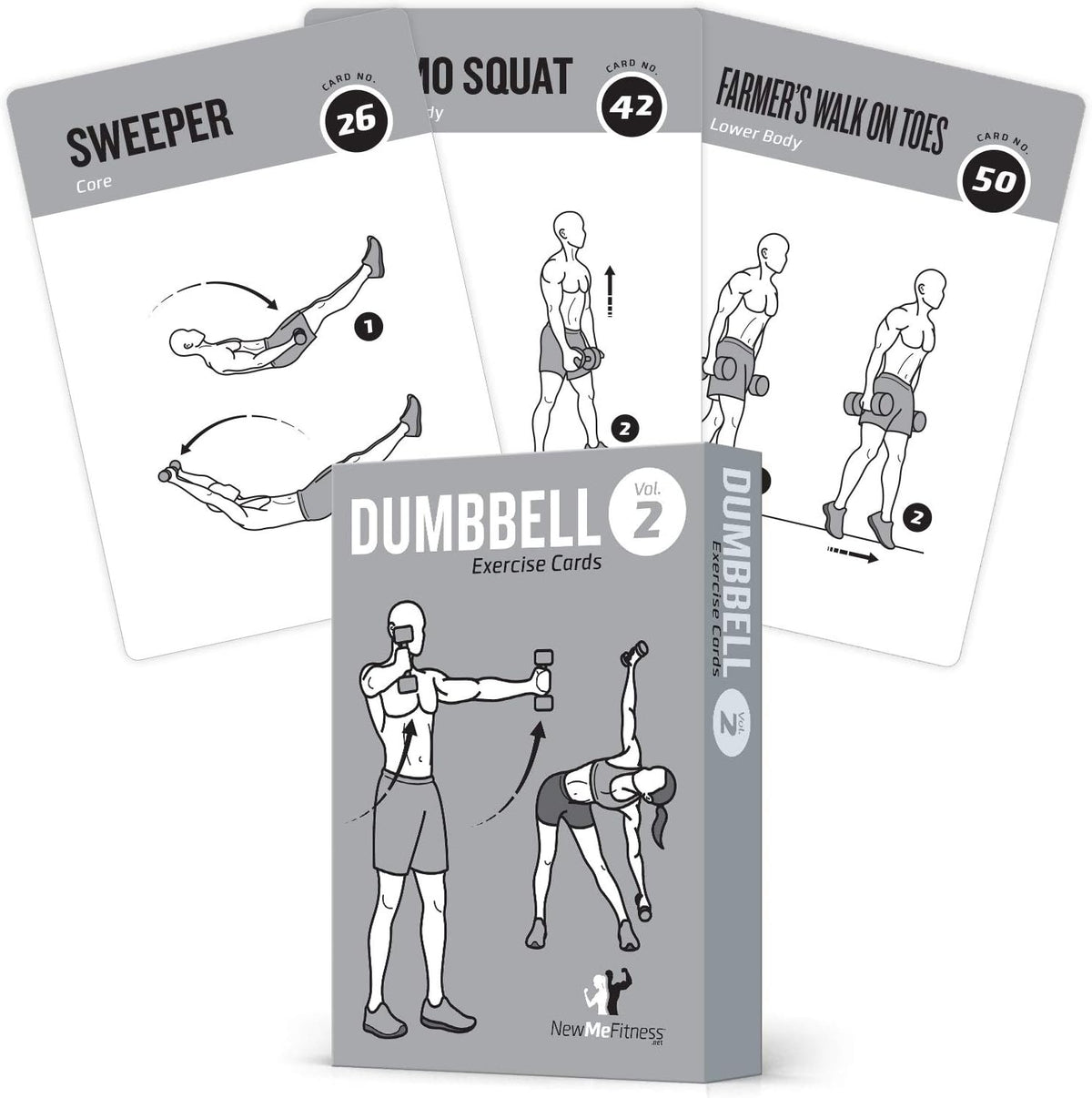 NewMe Fitness Pilates Workout Cards, Fitness Deck for Women and Men
