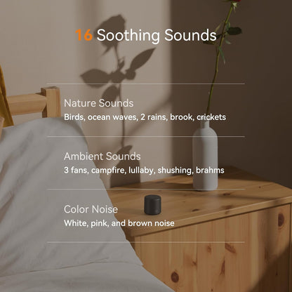 Dreamegg Portable White Noise Machine, 1000mAh Battery, Travel Sleep, Cream | Egg-Sized, 16 Sounds, USB-C, Timer, Baby & Adults, Office Privacy, Gift Use