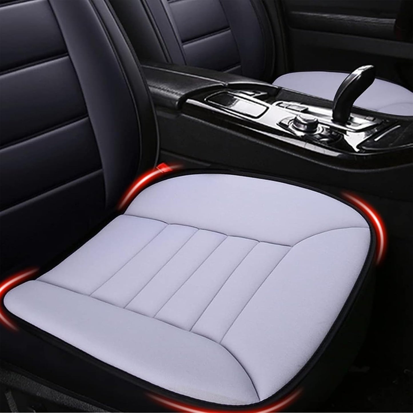 Car Seat Cushion Pad 1.2" Thick Comfort Seat Protector for Car Driver Seat Office Chair Home Use Memory Foam Seat Cushion with Non Slip Bottom, 20'' x 18.5'', Black