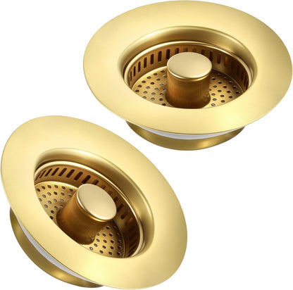 TGOSOMT Kitchen Sink Drain Strainer Stopper, Anti-Clog & Quick Drain | 3-IN-1 Design, Stainless Steel 304, Removable Strainer Basket, Corrosion & Scratch Resistant, Fits US Standard 3-1/2" Drain