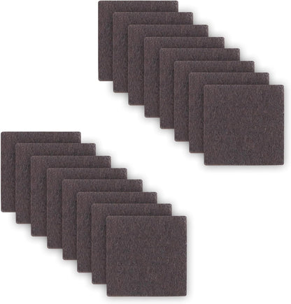 3.5inch Square Felt Furniture Pads, 16Pcs Self Adhesive Cuttable Felt Furniture Leg Pads Floor Protectors Furniture Sliders for Hardwoods Floors, Brown