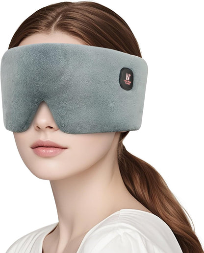 Heated Eye Mask, Cordless Warm Eye Compress for Dry Eyes MGD Stye Blephartitis, 2500mAh Electric Eye Heating Pad for Travel, Gifts for Men Women (Gray)