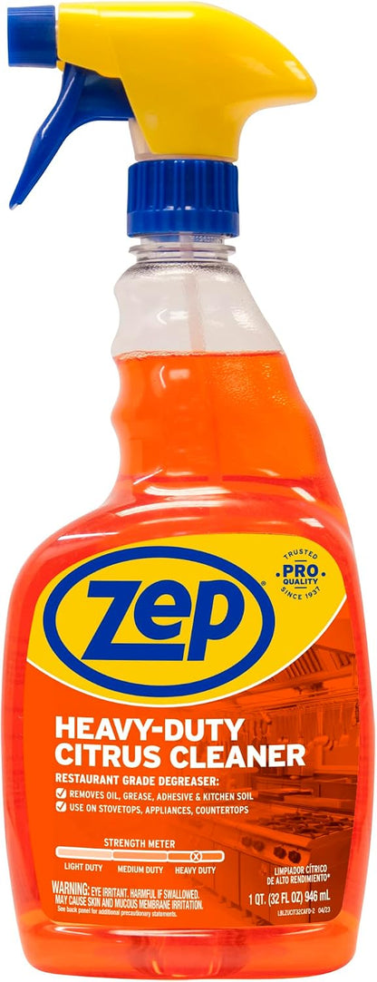 Zep Heavy-Duty Citrus Degreaser Cleaner Concentrate - 1 Gallon (1 Unit) ZUCIT128 - Restaurant Grade Degreaser and Cleaner Removes Oil, Grease, Adhesive, and Kitchen Soil