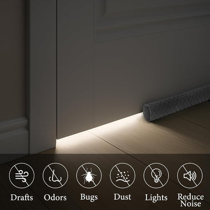 Ciieyuo Premium Velvet Under Door Draft Stopper, Adjustable 30-36 Inches | Door Air Draft Stopper, Easy-to-Install Under Door Gap Filler, Blocks Noise, Cold Air, Light, Dust, and Drafts
