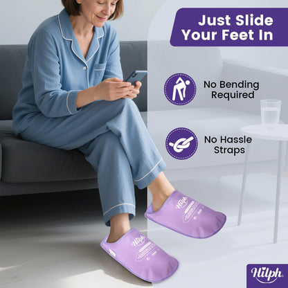 Hilph Foot Ice Pack Slippers, 1 Pair Ice Pack for Feet & Toes Pain Relief | Reusable Hot Cold Therapy for Plantar Fasciitis, Gout, Bunions, Neuropathy Relief, Surgery Recovery, HSA Eligible FSA, Blue