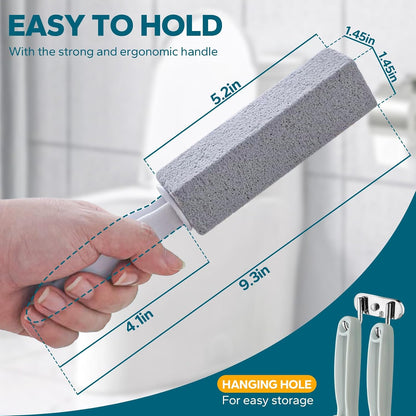 Emycool Pumice Stone Toilet Bowl Cleaner, 12 Pack Toilet Pumice Stone with Handle for Toilet Cleaning, Bathtubs, Sinks, Swimming Pools, Grills