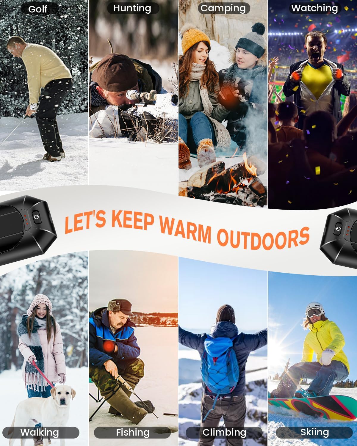 Hand Warmers Rechargeable 2 Pack, Reusable Electric Handwarmers Portable | AI Smart Safe Heat Long Lasting Pocket Heater, Warm Gifts for Men Women Outdoor Indoor Hiking Studying Hunting Golf Camping